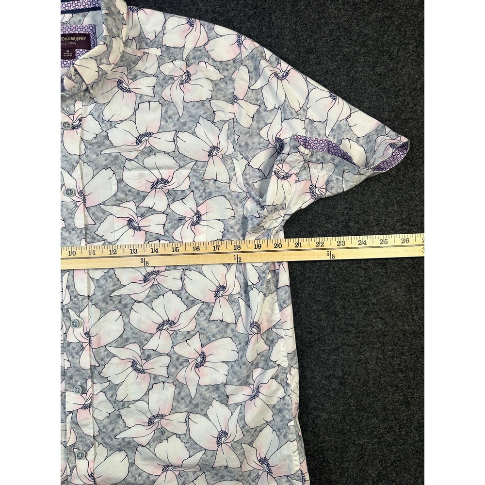 Johnston & Murphy Men's M Short Sleeve Button Down Shirt Floral - Picture 6 of 10